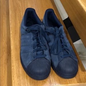 Adidas Superstar navy velvet sneakers